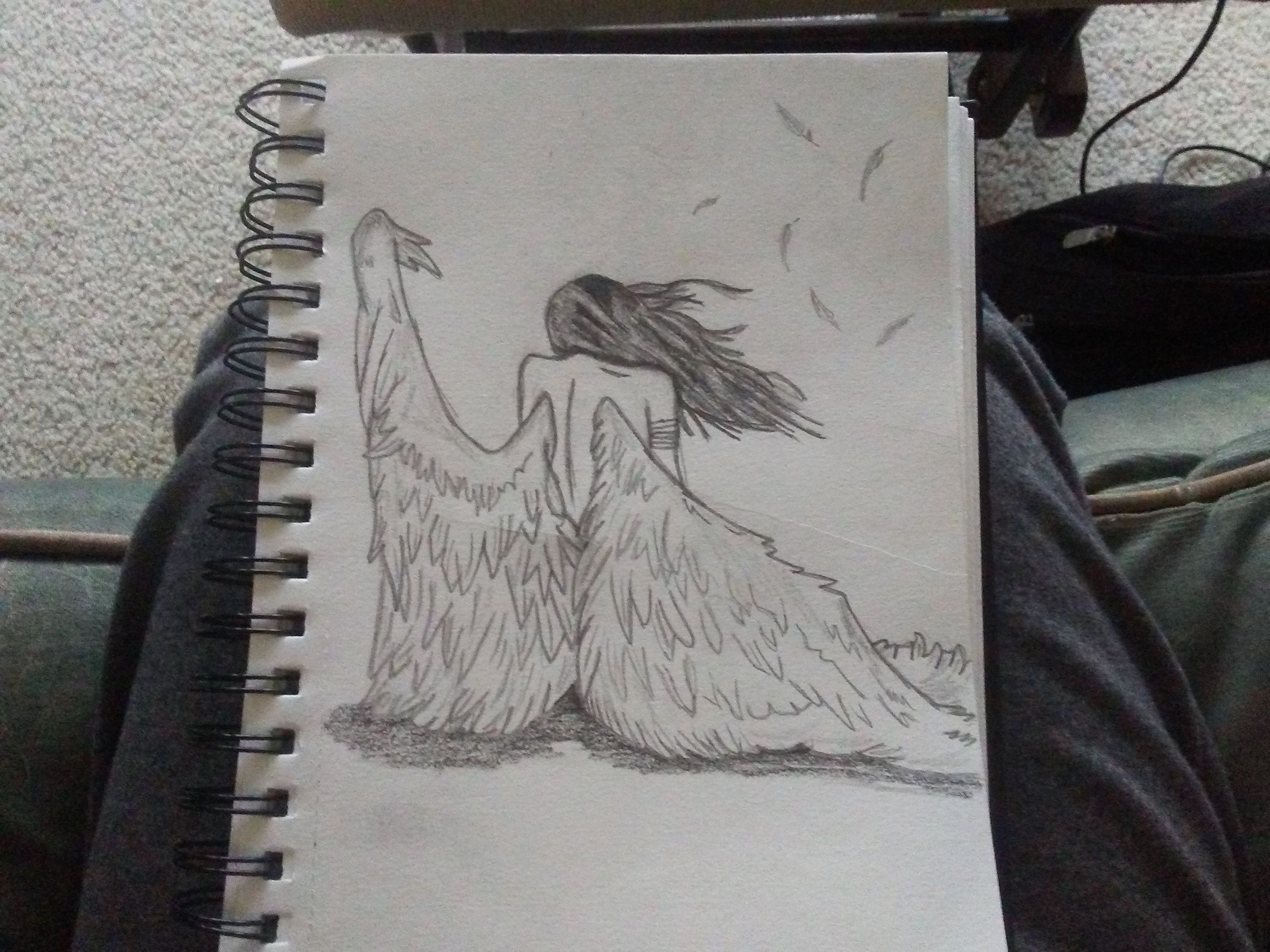 Angel pencil store drawing